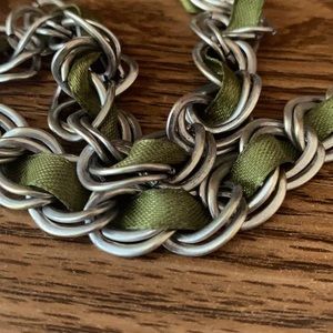 Olive green chain link necklace
